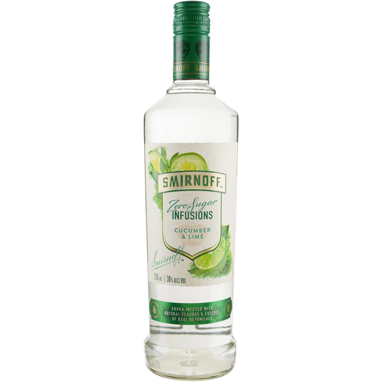 SMIRNOFF CUCUMBER & LIME FLAVORED VODKA ZERO SUGAR INFUSIONS 60 750ML