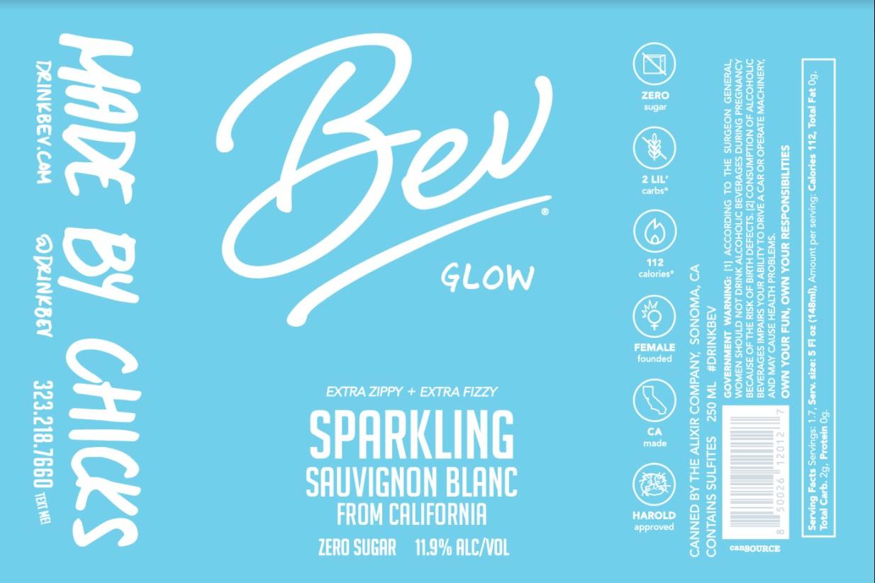 Bev Glow Sparkling White Wine Can 250Ml (24 Cans)