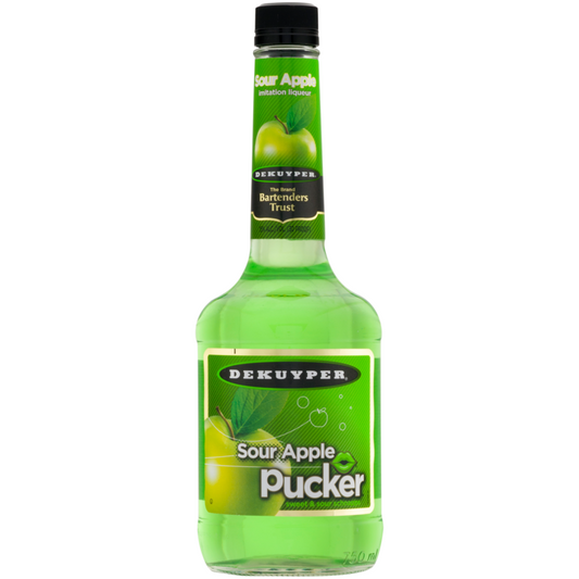 DEKUYPER SOUR APPLE SCHNAPPS PUCKER 30 750ML